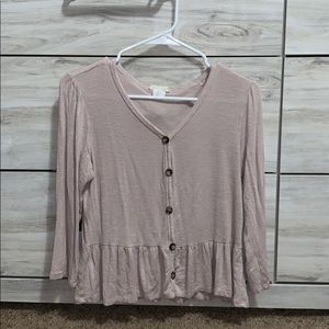 pink 3 quarter sleeve crop top